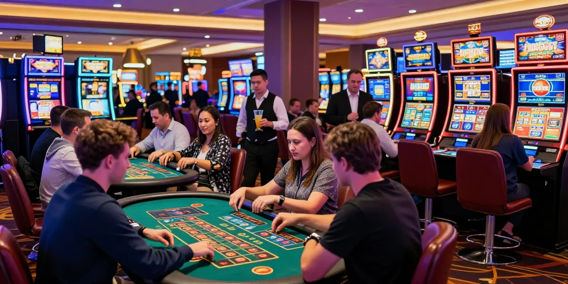 Scène dynamique au Dragonia Casino France https://studiobarw.com/ avec des joueurs profitant des machines à sous et des jeux en direct.
