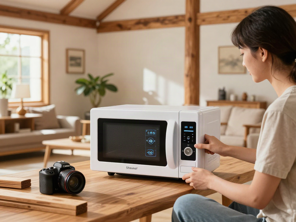 Traitement de bois avec Shashel® dans un salon ensoleillé, appareil moderne et convivial.
