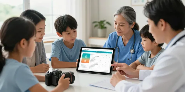 Application aidant familial utilisée par une famille pour coordonner les soins d'un proche.